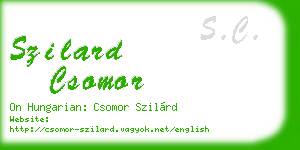 szilard csomor business card